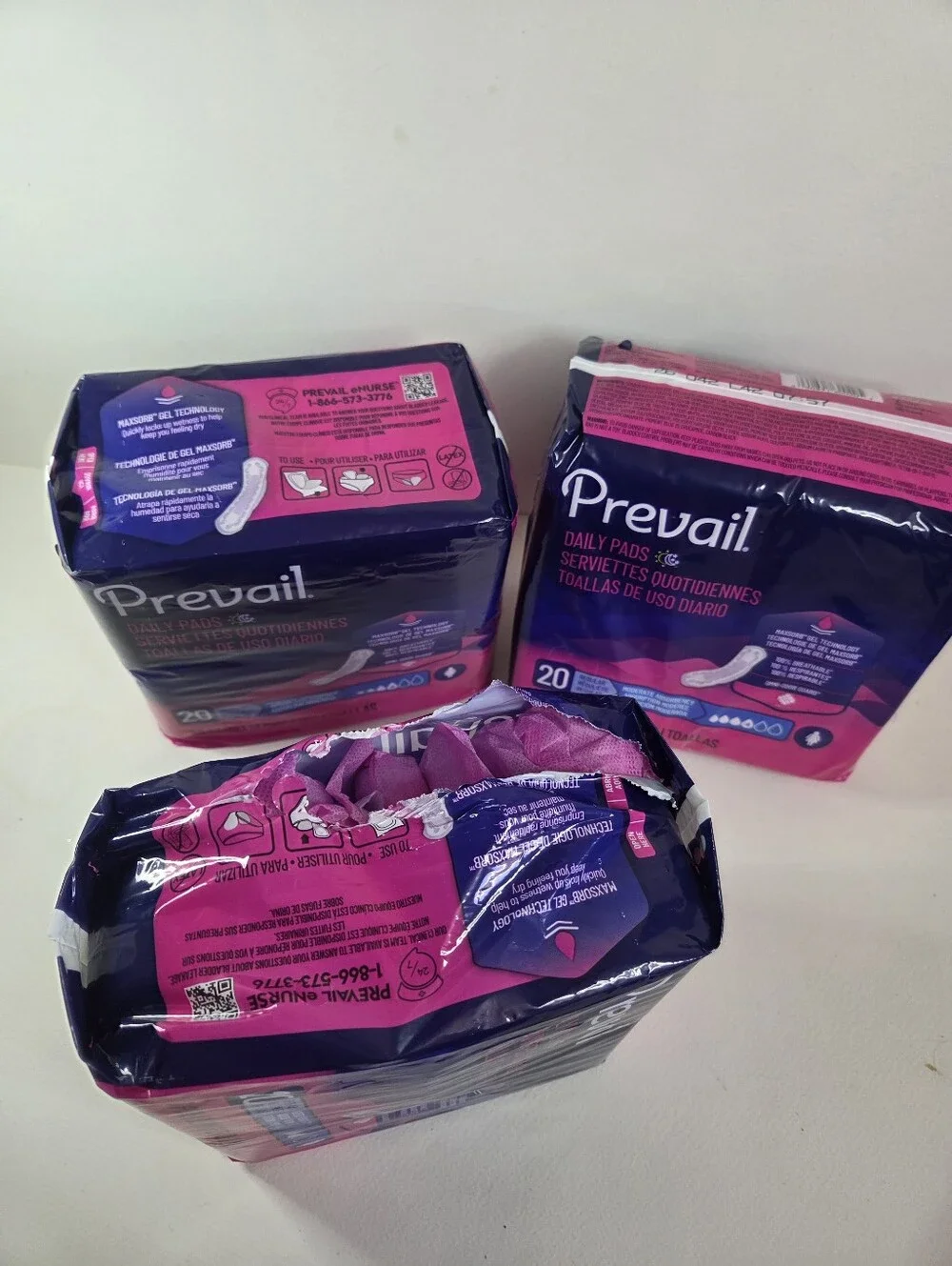 Prevail Daily Pads Size 4 Regular Moderate Absorbency. 60 Daily Pads for Woman.